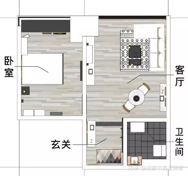 二手房改建，40平米一室一廳公寓改造（附改造前后對比圖）