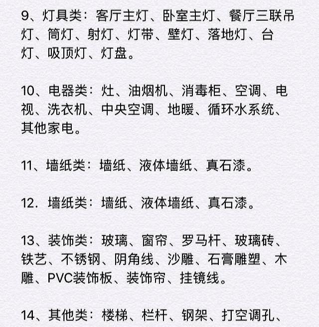 房屋一般裝修報價清單_廈門裝修報價清單_裝修報價清單